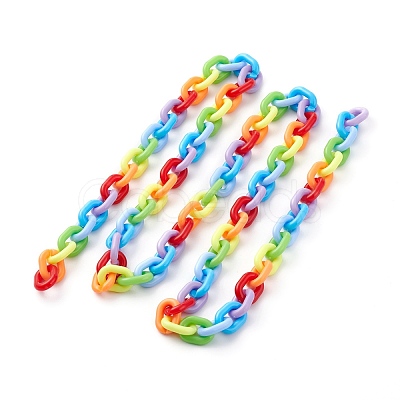 Handmade Opaque Acrylic Cable Chains AJEW-JB01034-1