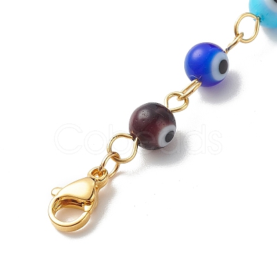 4Pcs Lampwork Beaded Evil Eye Pendant Decorations HJEW-JM00798-1