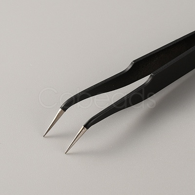 201 Stainless Steel Curved Pointed Tweezers TOOL-WH0052-04-1