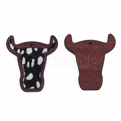 Eco-Friendly Cowhide Leather Big Pendants FIND-N049-12-05-1