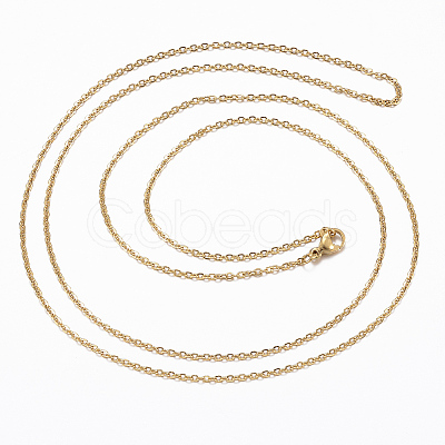 304 Stainless Steel Cable Chains Necklaces NJEW-L450-02G-1