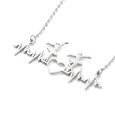 Non-Tarnish 304 Stainless Steel Pendant Necklaces for Women NJEW-C020-01P-1