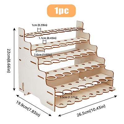 Wooden Craft Paint & Brash Rack DIY-WH0504-22-1