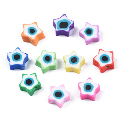 Handmade Polymer Clay Beads X-CLAY-T019-09-1