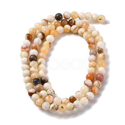 Natural Yellow Jade Beads Strands G-F591-17-4MM-1