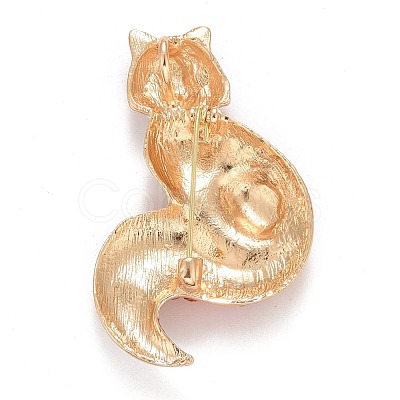 Rhinestone Fox Badge JEWB-E013-05G-01-1