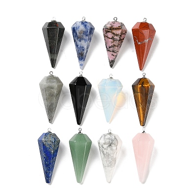 Natural & Synthetic Mixed Gemstone Pendants G-G104-06-1