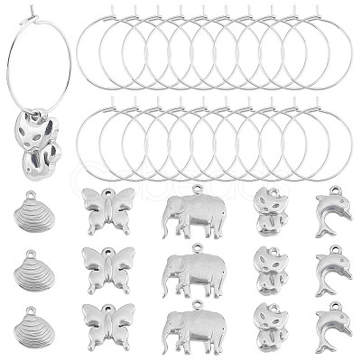 Unicraftale DIY Animal Pendant Wine Glass Charm Tags Making Kit DIY-UN0003-26-1