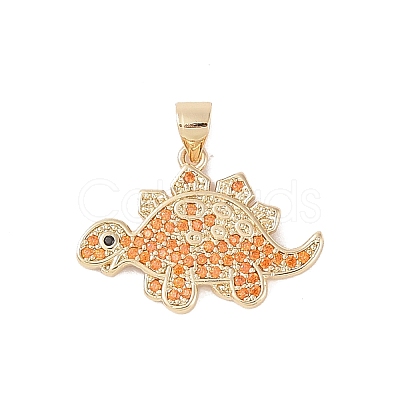 Brass Micro Pave Cubic Zirconia Pendants KK-E111-45A-G-1