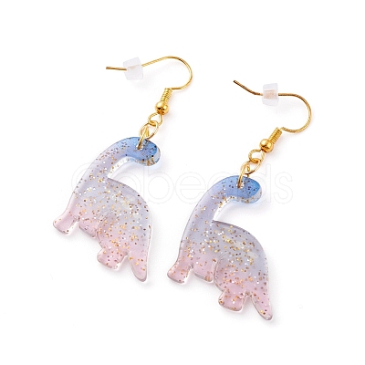 Acrylic Dinosaur Pendants Dangle Earrings EJEW-JE04581-1