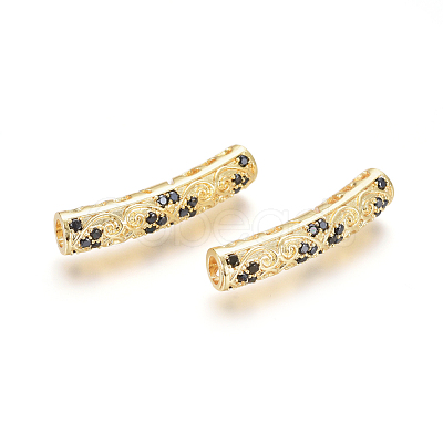 Brass Micro Pave Cubic Zirconia Beads ZIRC-L088-14A-G-1