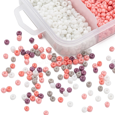 1900Pcs 5 Colors Baking Paint Glass Seed Beads SEED-YW0001-76F-1