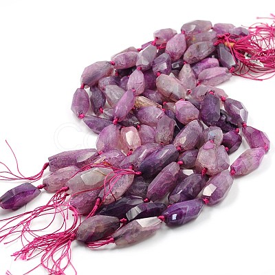 Dyed Natural Agate Bead Strands G-O038-34-1