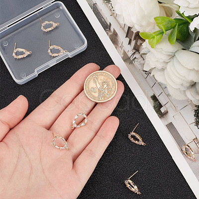 Beebeecraft 10Pcs Brass Stud Earring Findings KK-BBC0003-71-1