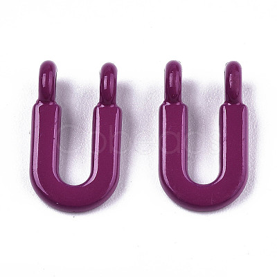 Spray Painted Alloy  2-Loop Link Pendants PALLOY-T075-48U-RS-1