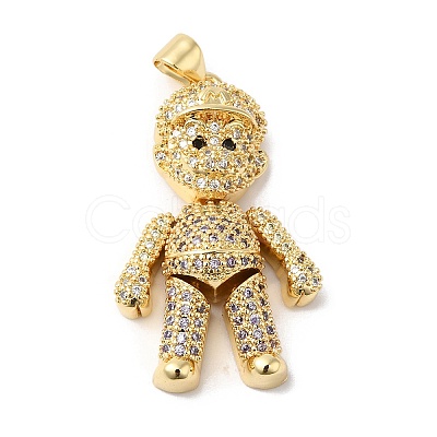 Rack Plating Brass Micro Pave Cubic Zirconia Pendants KK-R144-13G-1