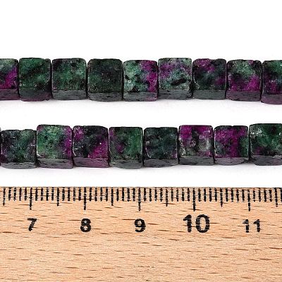 Dyed Natural Sesame Jasper Imitation Ruby in Zoisite Beads Strands G-T139-6x6-32A-1