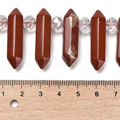 Natural Red Jasper Double Terminated Point Beads Strands G-H069-A01-01-1