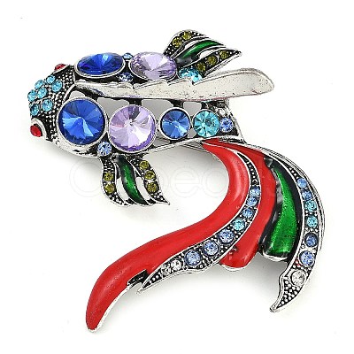 Zinc Alloy Colorful Rhinestone Brooch JEWB-U011-03AS-06-1