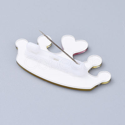 Acrylic Safety Brooches JEWB-D006-B01-1