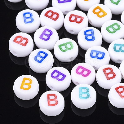 Initial Acrylic Beads X-OACR-E001-20B-1