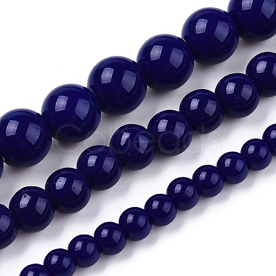 Opaque Solid Color Glass Beads Strands GLAA-T032-P4mm-03-1