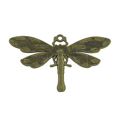 Tibetan Style Alloy Dragonfly Pendant Rhinestone Settings TIBEP-922-AB-FF-1