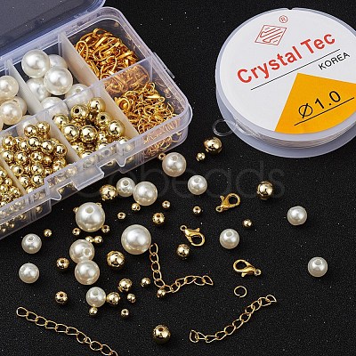 DIY Round Beads Jewelry Set Making Kit DIY-YW0004-45G-1