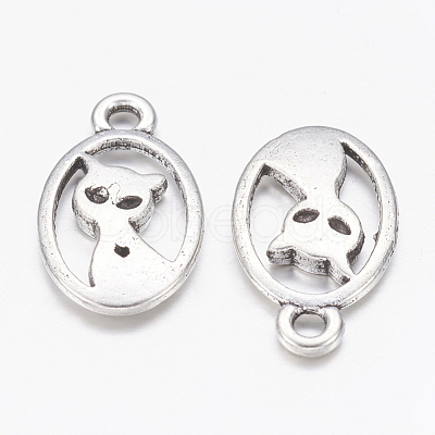 Tibetan Style Alloy Kitten Pendants X-TIBEP-R219-AS-LF-1