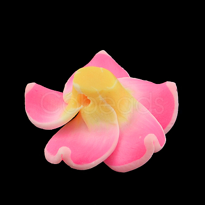 Handmade Polymer Clay 3D Flower Plumeria Beads X-CLAY-Q192-30mm-10-1