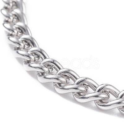 Non-Tarnish 304 Stainless Steel Curb Chains Bracelet for Men Women BJEW-JB07984-1