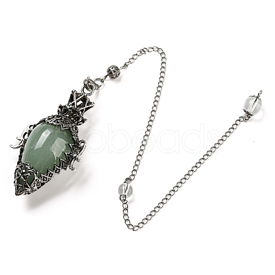 Natural Green Aventurine Dowsing Pendulum Big Pendants G-H293-01AS-06-1