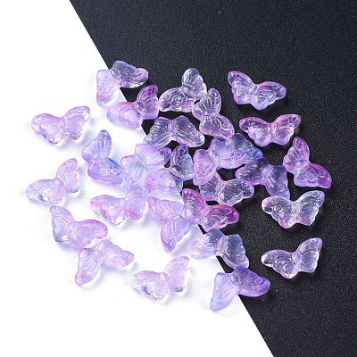 Electroplate Transparent Glass Beads X-EGLA-L027-E-C02-1