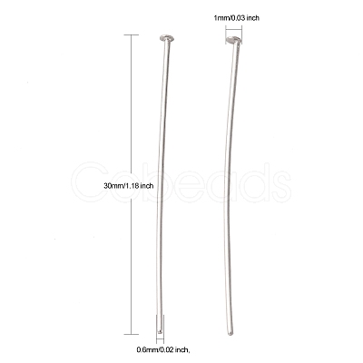 Tarnish Resistant Jewelry Tools and Equipment Decorative Stainless Steel Flat Head Pins X-STAS-E023-0.6x30mm-1