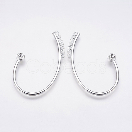 Alloy Cuff Earring Rhinestone Settings KK-M173-02S-1