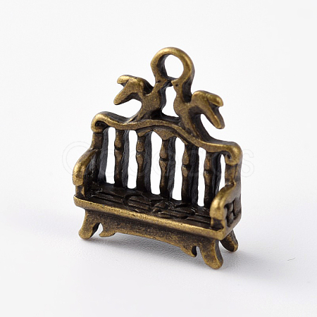 Antique Bronze Plated Bench Zinc Alloy Charms Pendants fit Jewelry Necklace Findings DIY X-PALLOY-A15327-AB-NF-1