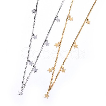 304 Stainless Steel Necklaces NJEW-H497-04-1