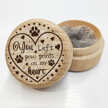 Beech Wooden Engraved My First Curl Box CON-WH0121-001-1