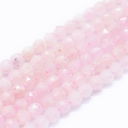 Natural Pink Morganite Beads Strands G-E561-24-6mm-1