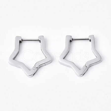 304 Stainless Steel Huggie Hoop Earrings X-EJEW-N016-002-1