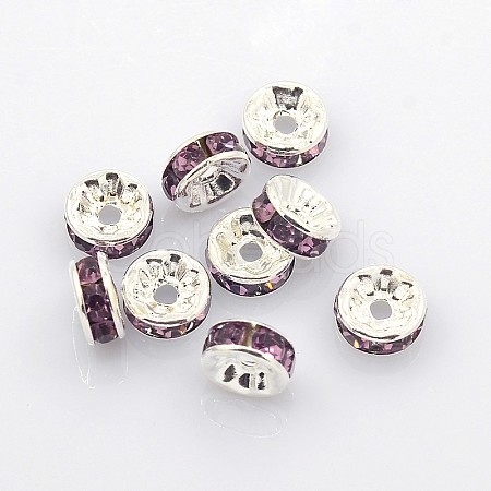 Brass Rhinestone Spacer Beads RB-A004-1-1