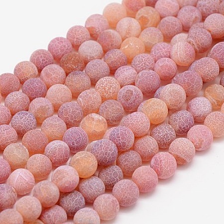 Natural Weathered Agate Beads Strands G-G589-8mm-05-1