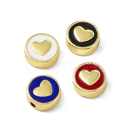 Brass Enamel Beads KK-F814-06G-M-1