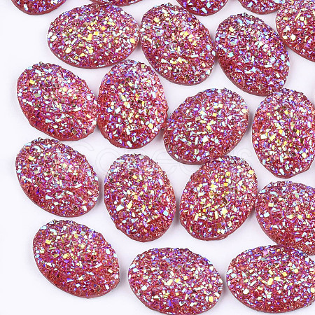 Electroplate Druzy Resin Cabochons CRES-T012-08E-1