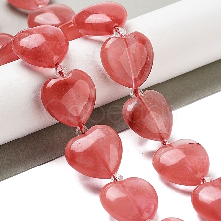 Cherry Quartz Glass Beads Strands G-C150-A32-01-1