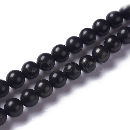 Natural Shungite Beads Strands G-H237-8mm-1