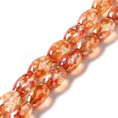 Electroplate Transparent Glass Beads Strand GLAA-G088-06D-1