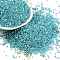 Baking Paint Silver Lined Glass Seed Beads, Cylinder, Medium Turquoise, 1.6x1.3mm, Hole: 0.8mm, about 60000pcs/pound