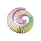 Ion Plating(IP) 304 Stainless Steel Pendants, Spiral Charm, Rainbow Color, 38.5x36x3mm, Hole: 1.6mm