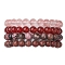 4Pcs Constellation 8mm Round Natural Sesame Jasper & Carnelian & Rhodonite, Cherry Quartz Glass Beaded Stretch Bracelets for Women, Scorpio, Inner Diameter: 2-1/4 inch(5.8cm)